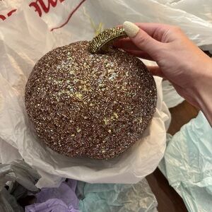Rose gold sequined glitter pumpkin